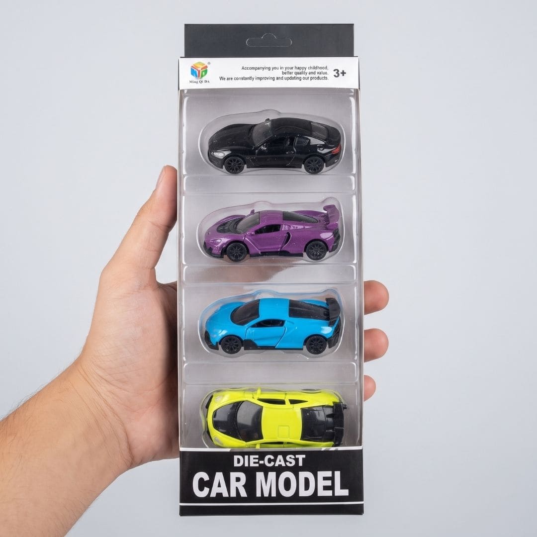 Die-Cast Car Model Toy Set โ 4 Piece Mini Sports Cars
