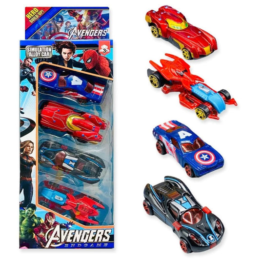 Die-Cast Famous Car Road Racing Set – 4 Mini Toy Cars