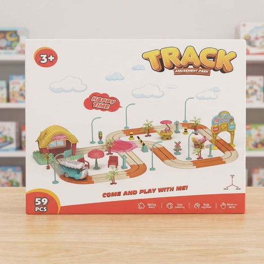 59 Pcs Amusement Park Track Set β Kids Road & Play Set