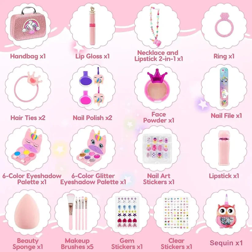 Unicorn-Themed Kids’ Makeup Set with Carry Case