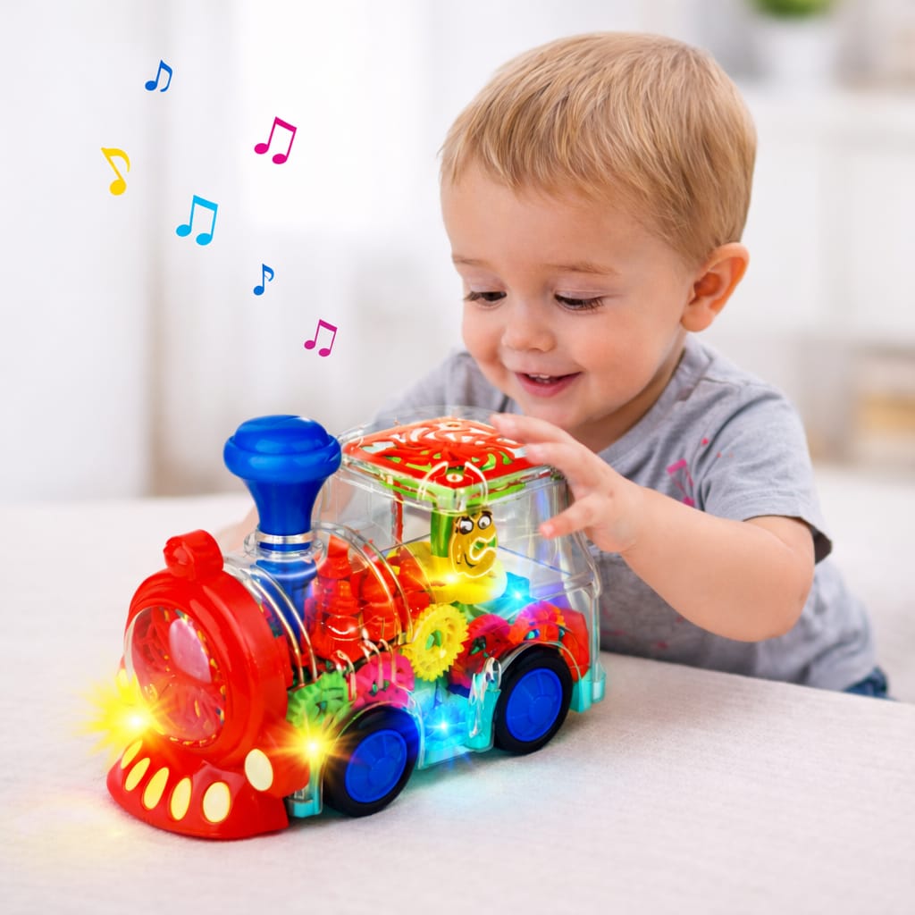 Musical Light-Up Gear Train Toy for Kids
