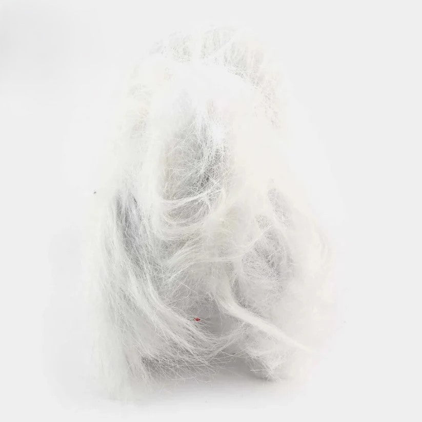 Fluffy White Plush Toy with Bow Tie