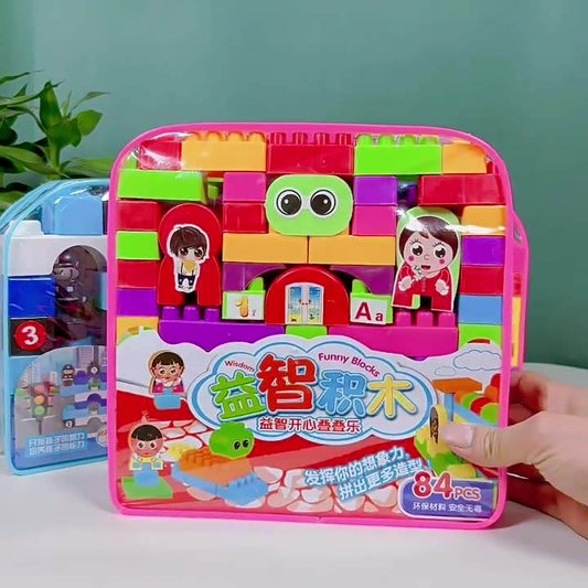 🏗️ 84 Pcs Jumbo Building Blocks Set | Classic Colorful Construction Bricks
