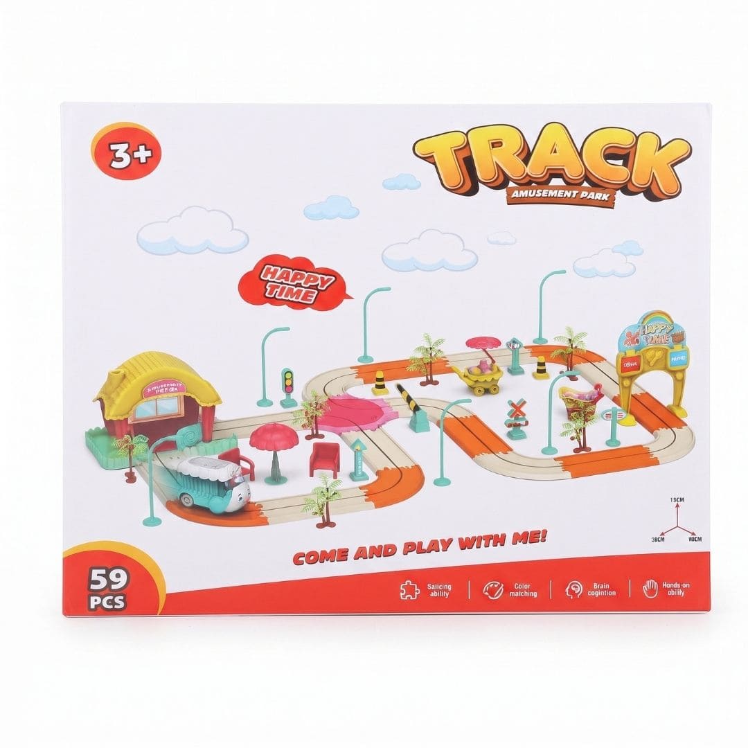 59 Pcs Amusement Park Track Set – Kids Road & Play Set
