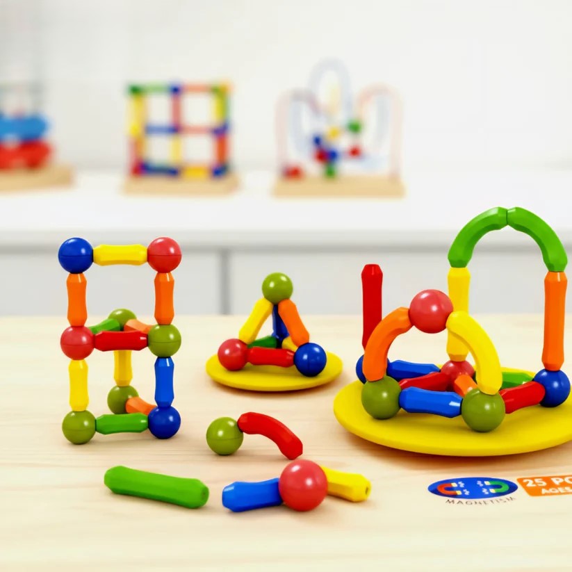 Magnetic Building Sticks – 25 Pcs Educational Construction Set