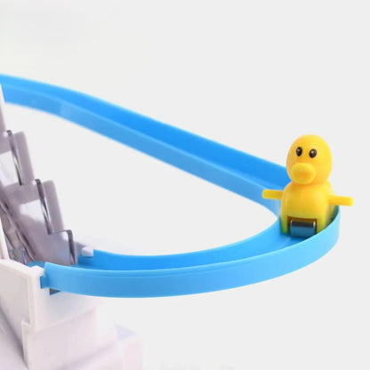 Small Duck Climbing Stairs Track Toy – Musical Duck Slide with Lights