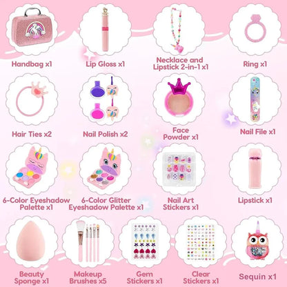Unicorn-Themed Kids’ Makeup Set with Carry Case