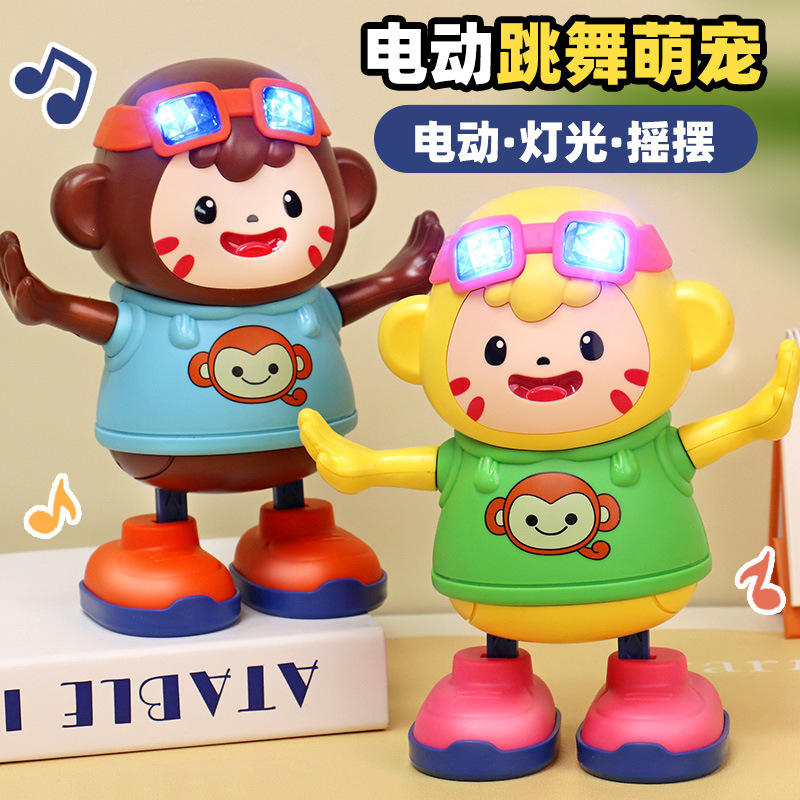 🎉 Dancing Monkey & Penguin Toy Set – Music, Lights & Fun Movements