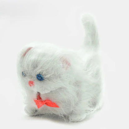 Fluffy White Plush Toy with Bow Tie