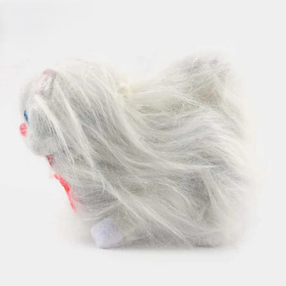 Fluffy White Plush Toy with Bow Tie