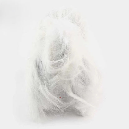 Fluffy White Plush Toy with Bow Tie